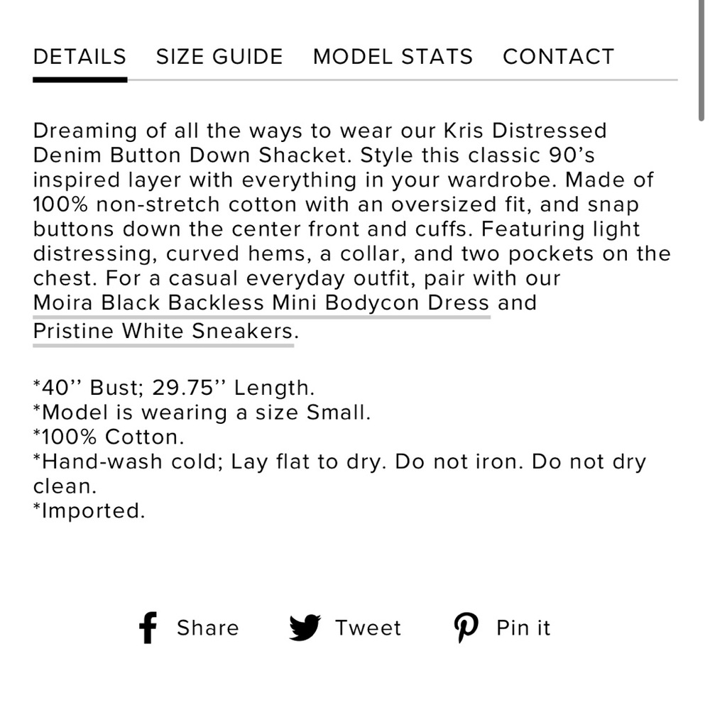 Distressed Denim Button Down Shacket - image 5